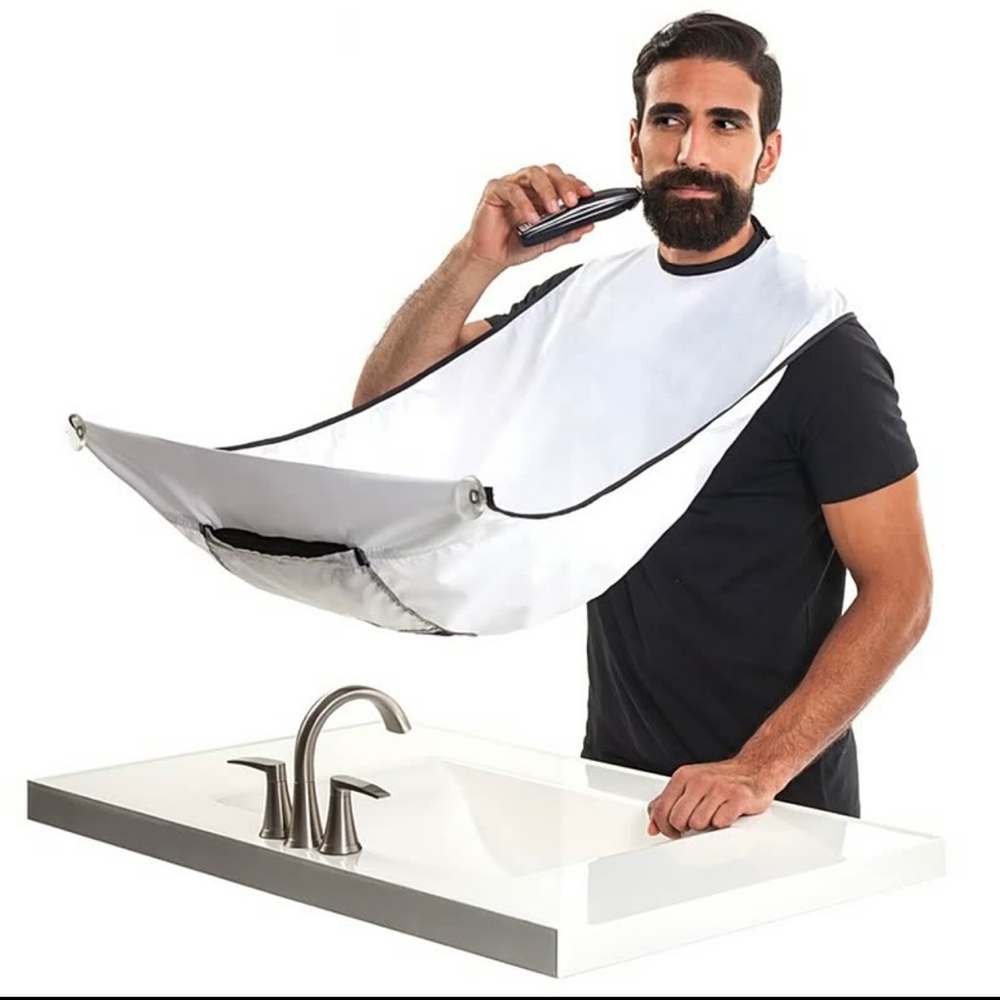 Beard 🧔🏽♂️ And Mustache Shaving Apron Bib Mirror Removal